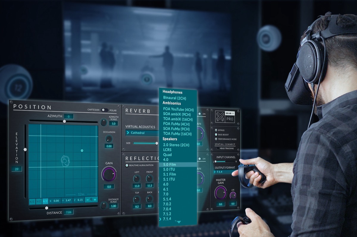 Spatial audio plugin on screen during a headphone mix